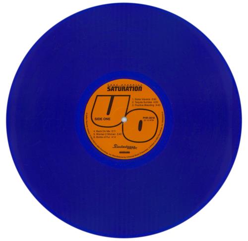Urge Overkill Saturation - Blue Vinyl vinyl LP album (LP record) US UOVLPSA873018