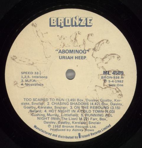 Uriah Heep Abominog vinyl LP album (LP record) South African URILPAB879870