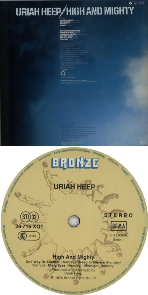 Uriah Heep High And Mighty vinyl LP album (LP record) German URILPHI606809