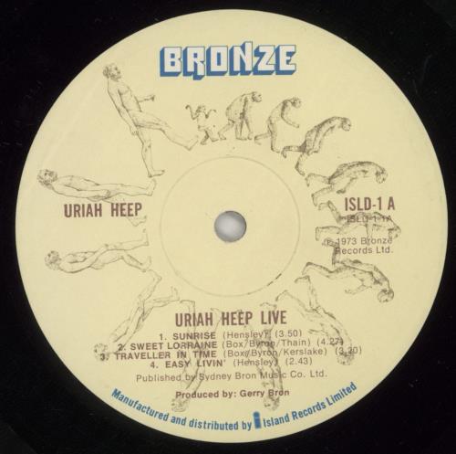 Uriah Heep Live + Inners - VG 2-LP vinyl record set (Double LP Album) UK URI2LLI874929