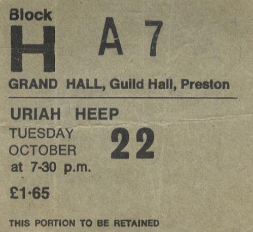 Uriah Heep Preston Guild Hall concert ticket UK URITIPR409169