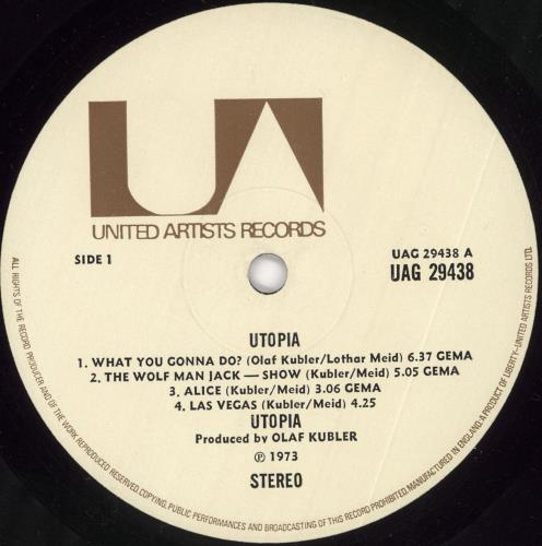 Utopia (German) Utopia - EX vinyl LP album (LP record) UK UT0LPUT721661