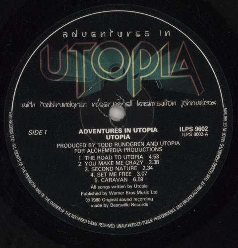 Utopia (US) Adventures In Utopia vinyl LP album (LP record) UK UTOLPAD530726