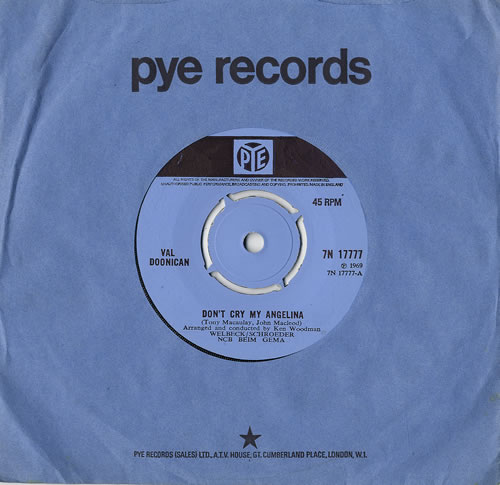 Val Doonican Don't Cry My Angelina 7" vinyl single (7 inch record / 45) UK VA207DO481051