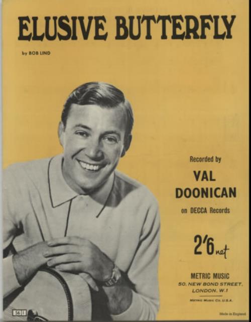 Val Doonican Elusive Butterfly UK sheet music (605083) SHEET MUSIC