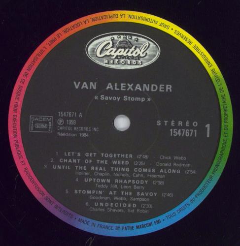 Van Alexander Savoy Stomp vinyl LP album (LP record) French 63XLPSA833365