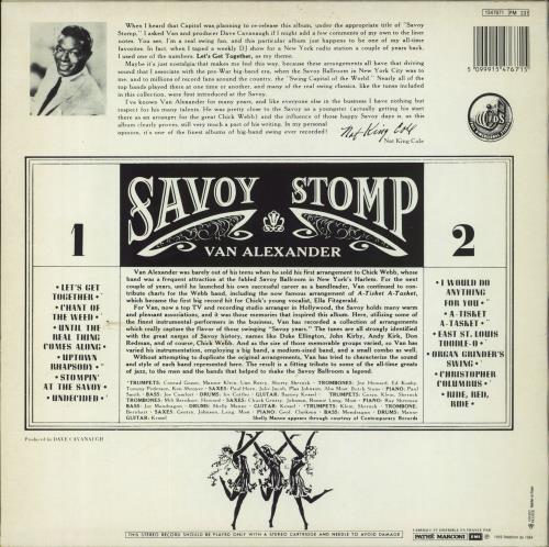 Van Alexander Savoy Stomp vinyl LP album (LP record) French 63XLPSA833365