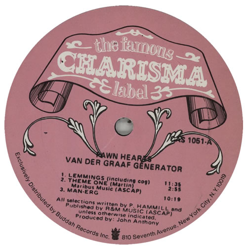 Van Der Graaf Generator Pawn Hearts - Pink Scroll Label - EX vinyl LP album (LP record) US VDGLPPA567656