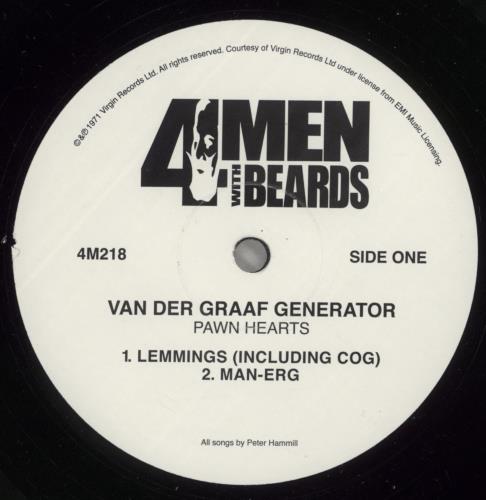 Van Der Graaf Generator Pawn Hearts vinyl LP album (LP record) US VDGLPPA871630