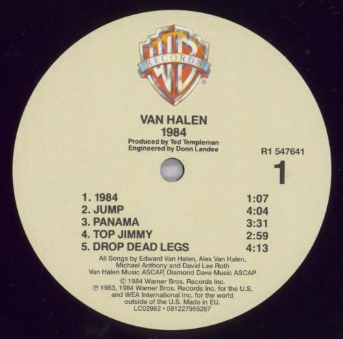 Van Halen 1984 - 180g Vinyl - Opened shrink vinyl LP album (LP record) US VNHLPGV830714
