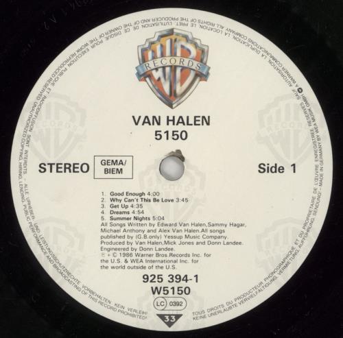 Van Halen 5150 - Fifty-One-Fifty - Hype Stickered vinyl LP album (LP record) UK VNHLPFI872120
