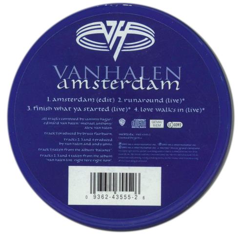 Van Halen Amsterdam - Metal Tin CD single (CD5 / 5") UK VNHC5AM47996