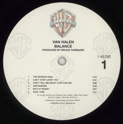 Van Halen Balance - Shrink vinyl LP album (LP record) US VNHLPBA339960