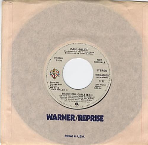 Van Halen Beautiful Girls 7" vinyl single (7 inch record / 45) US VNH07BE315349