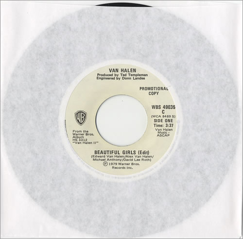 Van Halen Beautiful Girls 7" vinyl single (7 inch record / 45) Canadian VNH07BE476327