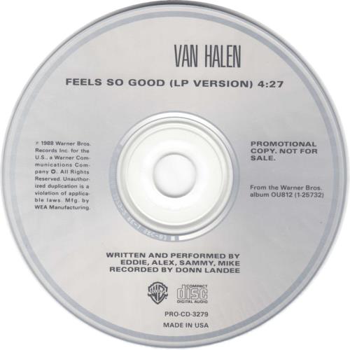 Van Halen Feels So Good CD single (CD5 / 5") US VNHC5FE46746