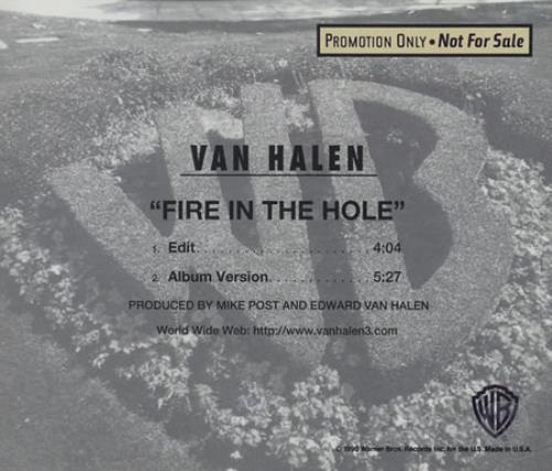 Van Halen Fire In The Hole CD single (CD5 / 5") US VNHC5FI112234