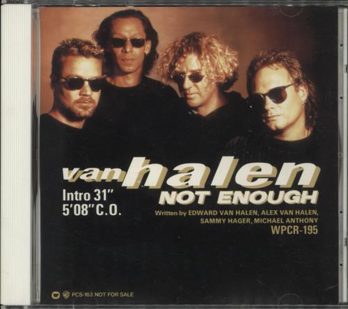 Van Halen Not Enough CD single (CD5 / 5") Japanese VNHC5NO119059