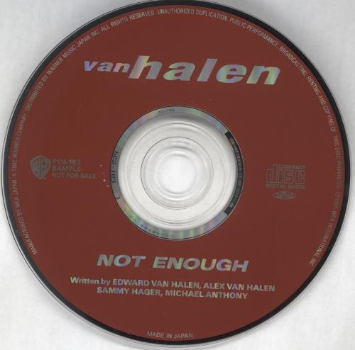Van Halen Not Enough CD single (CD5 / 5") Japanese VNHC5NO119059
