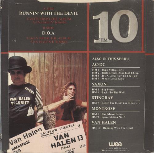 Van Halen Runnin' With The Devil - p/s 7" vinyl single (7 inch record / 45) UK VNH07RU159986