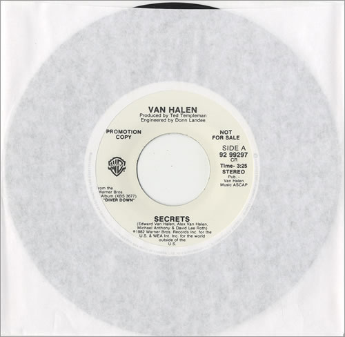 Van Halen Secrets 7" vinyl single (7 inch record / 45) Canadian VNH07SE476326