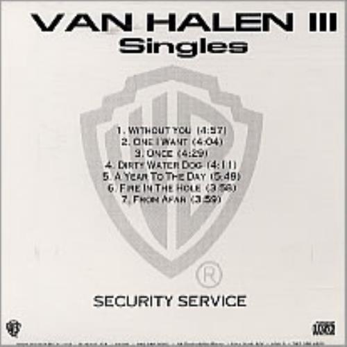 Van Halen Singles CD-R acetate US VNHCRSI128202