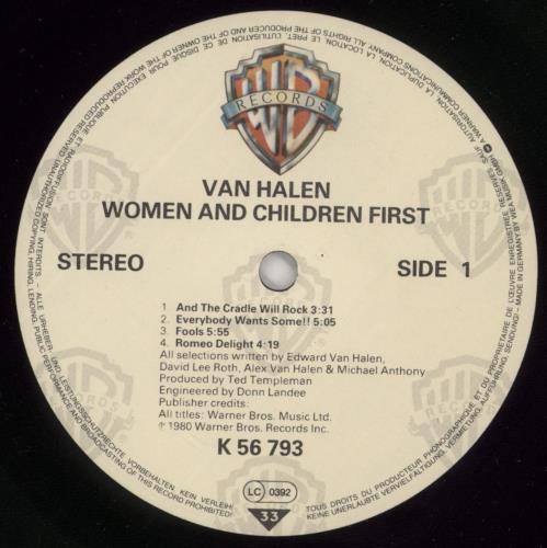 Van Halen Women And Children First + Poster vinyl LP album (LP record) German VNHLPWO866081