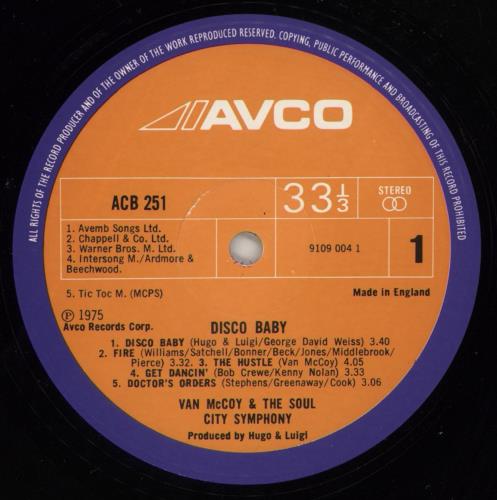 Van McCoy Disco Baby vinyl LP album (LP record) UK VA-LPDI649033