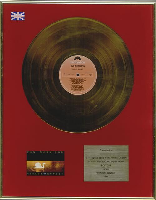 Van Morrison Avalon Sunset in-house award disc UK VMOAIAV193653