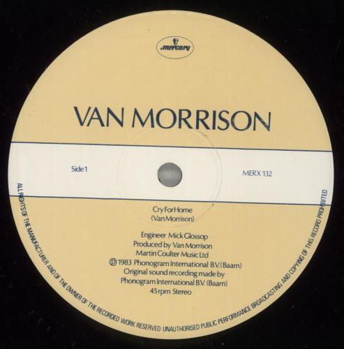 Van Morrison Cry For Home 12" vinyl single (12 inch record / Maxi-single) UK VMO12CR56468