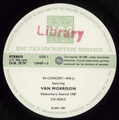 Van Morrison In Concert vinyl LP album (LP record) UK VMOLPIN229953