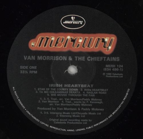 Van Morrison Irish Heartbeat vinyl LP album (LP record) UK VMOLPIR245437