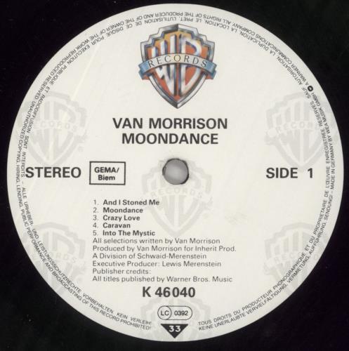 Van Morrison Moondance vinyl LP album (LP record) German VMOLPMO707792