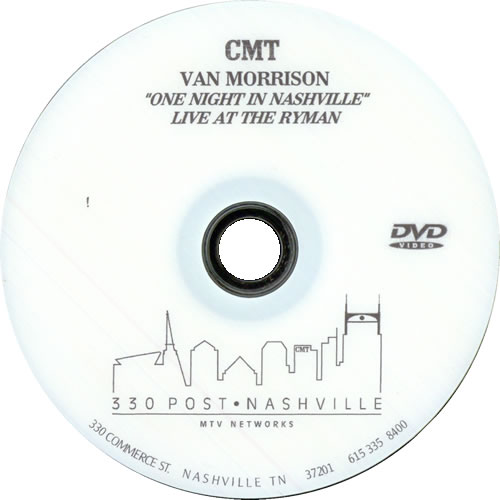 Van Morrison One Night In Nashville promo DVD-R US VMODRON522789
