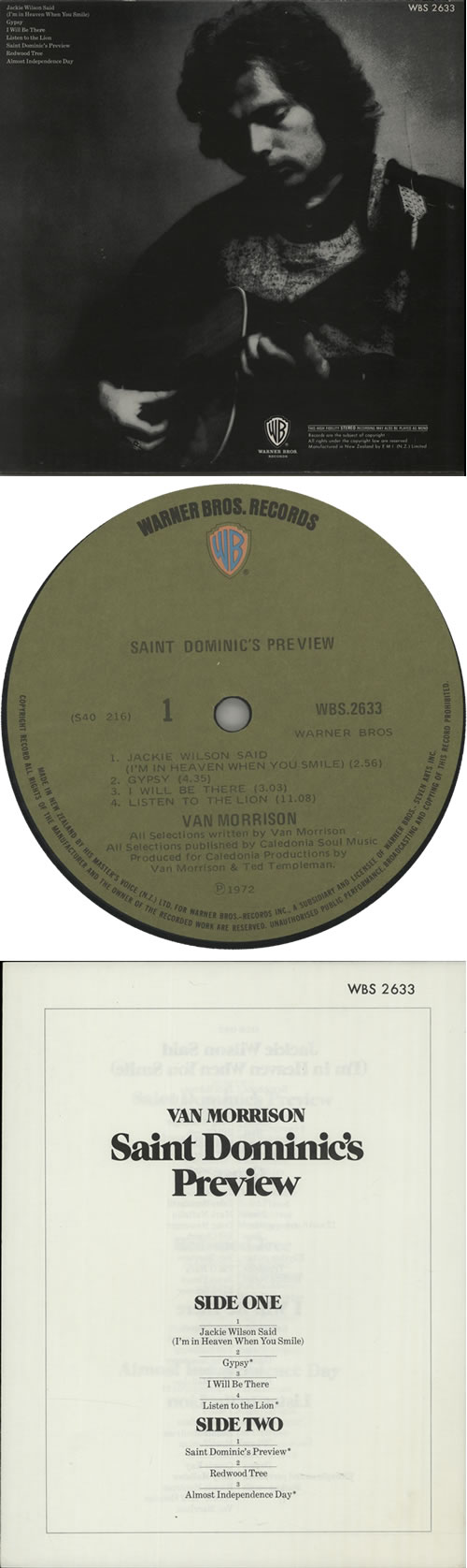 Van Morrison Saint Dominic's Preview vinyl LP album (LP record) New Zealand VMOLPSA642152