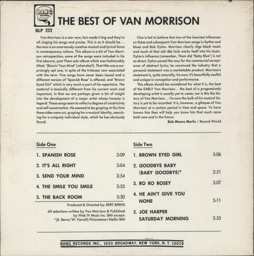 Van Morrison The Best Of Van Morrison vinyl LP album (LP record) US VMOLPTH877468