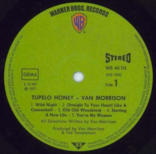 Van Morrison Tupelo Honey vinyl LP album (LP record) German VMOLPTU807965