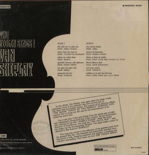 Van Shipley The Violin Sings! The Magic Violin De Van Shiplay vinyl LP album (LP record) Indian 9-SLPTH880782