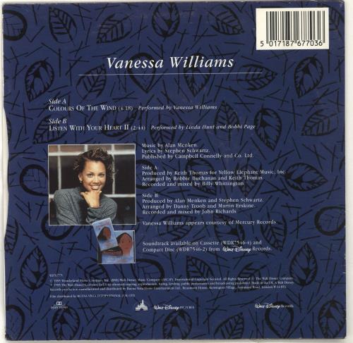 Vanessa Williams Colours Of The Wind 7" vinyl single (7 inch record / 45) UK VNW07CO704608