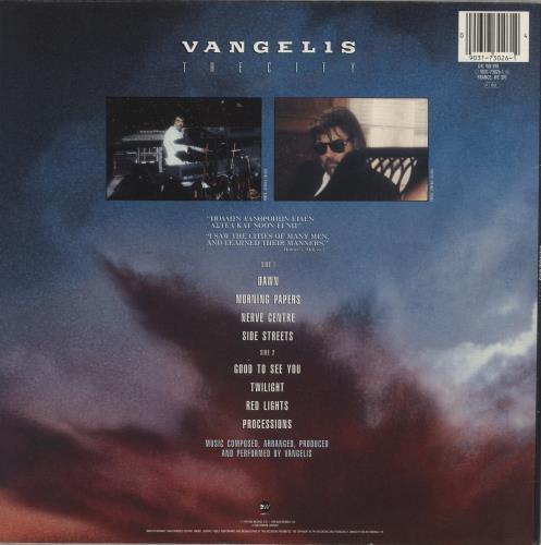 Vangelis The City - EX vinyl LP album (LP record) UK VGELPTH868439