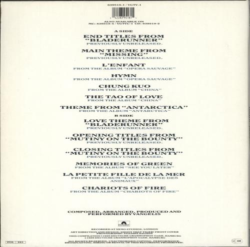 Vangelis Themes - Stickered vinyl LP album (LP record) UK VGELPTH714697