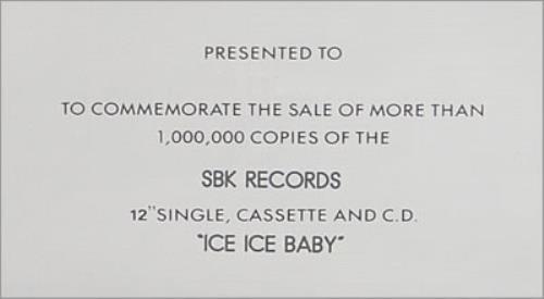 Vanilla Ice Ice Ice Baby award disc US VCEAWIC475844