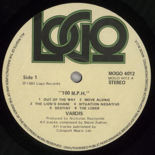Vardis 100 M.P.H + Poster/ Hype Sticker vinyl LP album (LP record) UK VRDLPMP861284