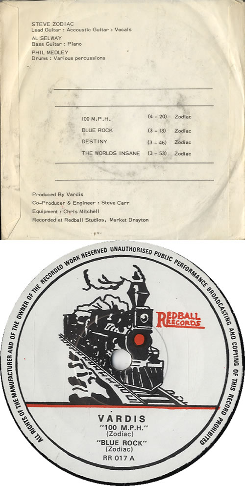 Vardis 100 M.P.H 7" vinyl single (7 inch record / 45) UK VRD07MP587797