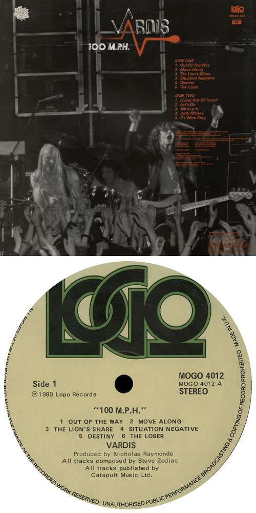 Vardis 100 MPH - A1/B1 vinyl LP album (LP record) UK VRDLPMP242301
