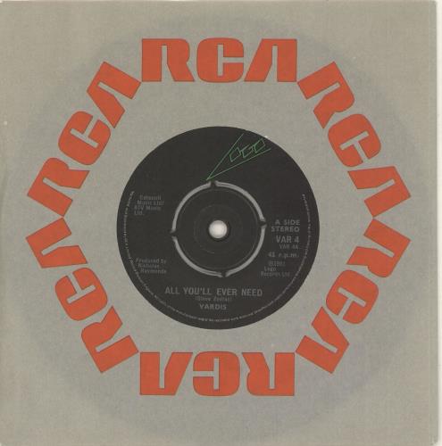 Vardis All You'll Ever Need 7" vinyl single (7 inch record / 45) UK VRD07AL558782