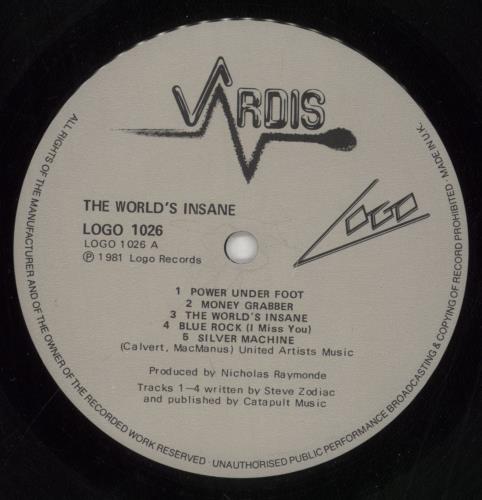 Vardis The World's Insane vinyl LP album (LP record) UK VRDLPTH242380