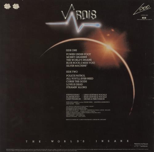 Vardis The World's Insane vinyl LP album (LP record) UK VRDLPTH242380