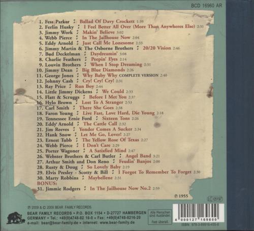 Various-50s/Rock & Roll/Rockabilly Dim Lights, Thick Smoke & Hillbilly Music: Country & Western Hit Parade - 1955 CD album (CDLP) German 50VCDDI861462