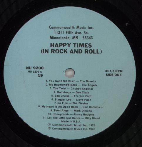 Various-50s/Rock & Roll/Rockabilly Happy Times (In Rock And Roll) vinyl LP album (LP record) US 50VLPHA865033